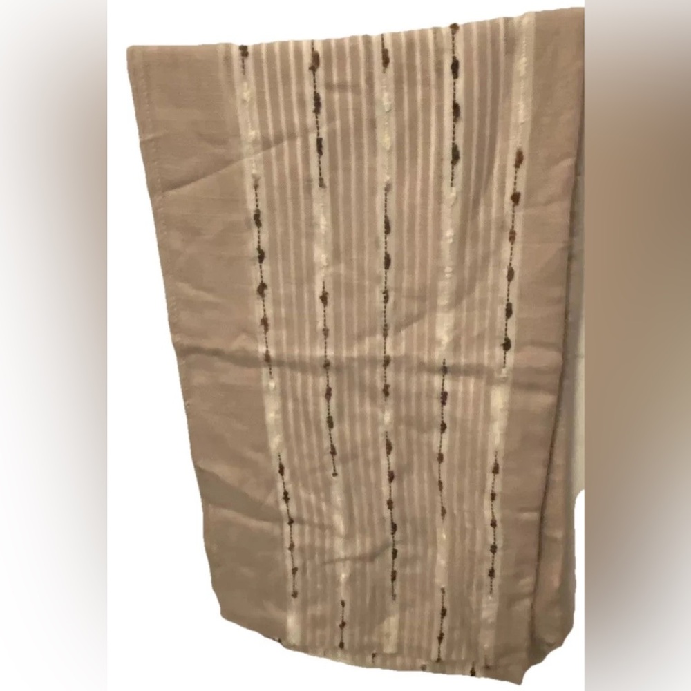 Kamini  Woven  Stripe Scarf OS Tan and Beige. Hydra By Rockflowerpaper
